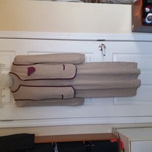 St. John Cream and Burgundy Jacket & Dress Set See Measurments For Sz.